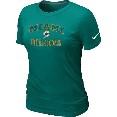 Nike Miami Dolphins Women's Heart & Soul NFL T-Shirt - Light Green